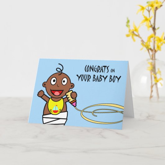 Herzlichen Glückwunsch zur Geburt des Sohnes, Nied Karte (Gelbe Blume)