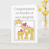 Herzlichen Glückwunsch zur Geburt Ihrer Tochter Karte (Gelbe Blume)