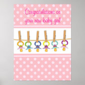 Herzlichen Glückwunsch zur Geburt Ihres neuen Mädc Poster (Vorne)