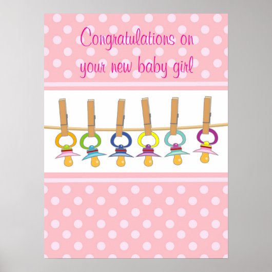 Herzlichen Glückwunsch zur Geburt Ihres neuen Mädc Poster (Vorne)