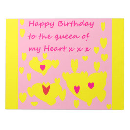 Herzlichen Glückwunsch zur Geburtstagsbotschaft au Notizblock