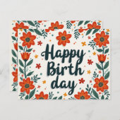 Herzlichen Glückwunsch zur Geburtstagskarte. Postkarte (Vorne/Hinten)