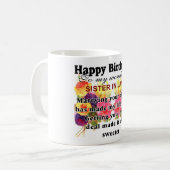 Herzlichen Glückwunsch zur Geburtstagsschwester Kaffeetasse (Vorderseite Links)
