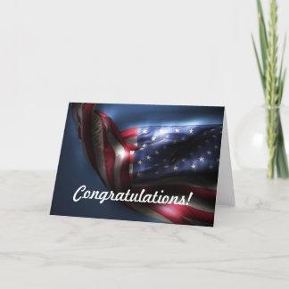 Herzlichen Glückwunsch zur Green Card!-American Fl Karte
