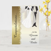 Herzlichen Glückwunsch zur Groom & Bride Wedding C Karte (Gelbe Blume)