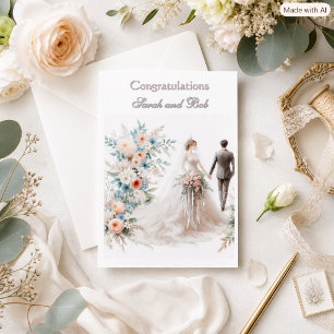 Herzlichen Glückwunsch zur Hochzeit Braut und Bräu Karte
