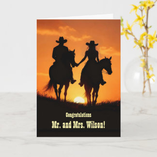 Herzlichen Glückwunsch zur Hochzeit Country Wester Karte