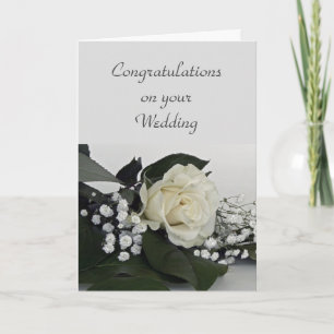 Herzlichen Glückwunsch zur Hochzeit Weiße Rose Karte