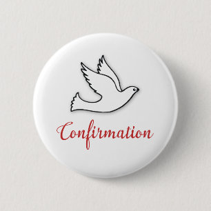 Herzlichen Glückwunsch zur Konfirmation Taube mit Button