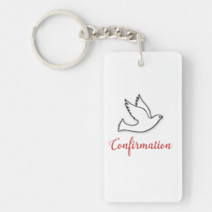 Herzlichen Glückwunsch zur Konfirmation Taube mit Schlüsselanhänger