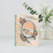 Herzlichen Glückwunsch zur neuen Baby-Postkarte Postkarte (Stehend Vorderseite)