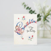 Herzlichen Glückwunsch zur neuen Baby-Postkarte Postkarte (Stehend Vorderseite)