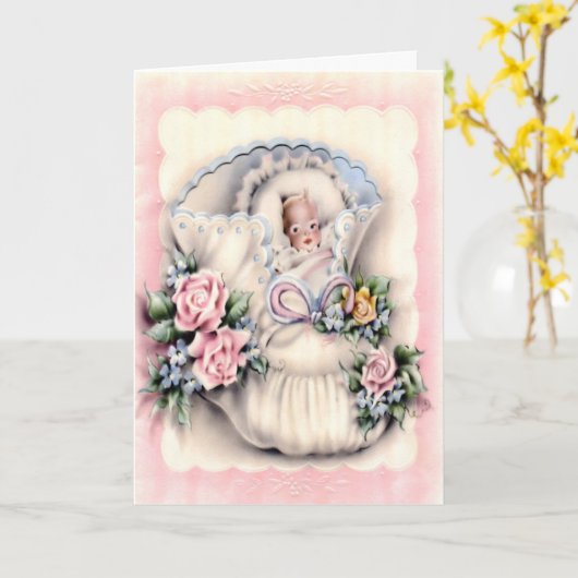 Herzlichen Glückwunsch zur neuen Babykarte Karte (Gelbe Blume)