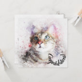 Herzlichen Glückwunsch zur neuen Katze-Karte für H Karte (Vorderseite/Rückseite Beispiel)