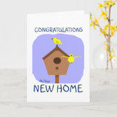 Herzlichen Glückwunsch zur neuen Zuhause-Vogel-Nes Karte (Gelbe Blume)