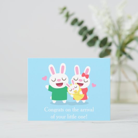 Herzlichen Glückwunsch zur Neugeborenen Niedlichen Postkarte (Stehend Vorderseite)