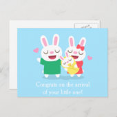 Herzlichen Glückwunsch zur Neugeborenen Niedlichen Postkarte (Vorne/Hinten)