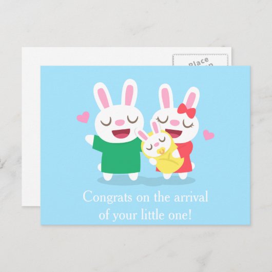 Herzlichen Glückwunsch zur Neugeborenen Niedlichen Postkarte (Vorne/Hinten)