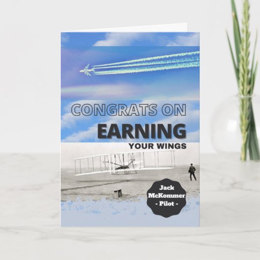 Herzlichen Glückwunsch zur Pilotlizenz für Gewinns Karte (Vorderseite)