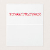 Herzlichen Glückwunsch zur roten, weißen Karte (Innenseite Aufgefaltet)