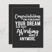 Herzlichen Glückwunsch zur Verfolgung Ihres Traums Dankeskarte (Vorne/Hinten)