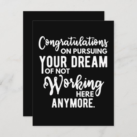 Herzlichen Glückwunsch zur Verfolgung Ihres Traums Save The Date (Vorne/Hinten)