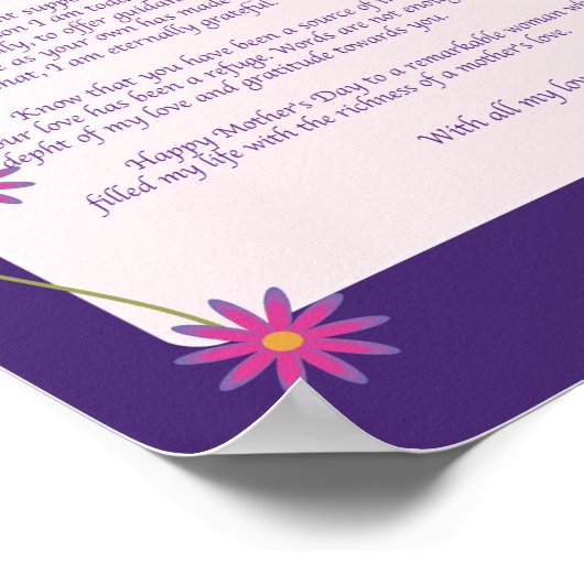 Herzlicher Brief an Mutter Poster (Ecke)