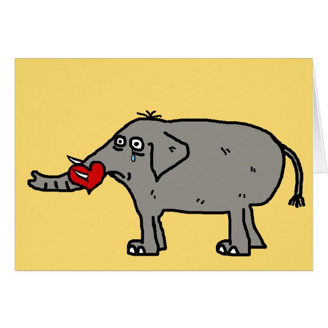 Herzlicher Cartoon Elephant und benutzerdefinierte (Vorderseite (Horizontal))