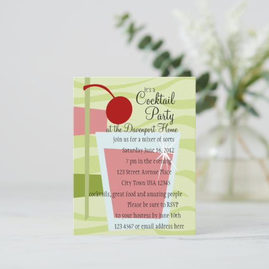 Herzlicher Cocktail! Einladung (Stehend Vorderseite)
