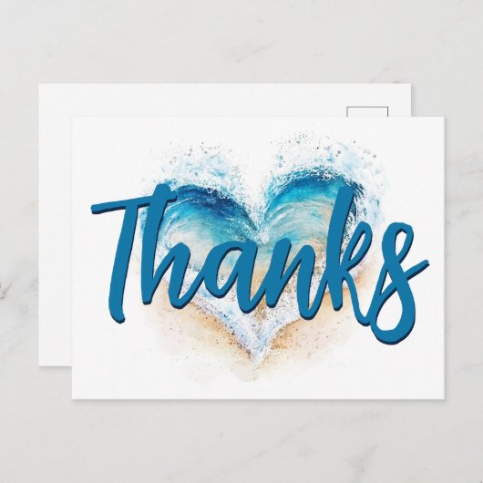 Herzlicher Dank an den Strand Postkarte (Vorne/Hinten)