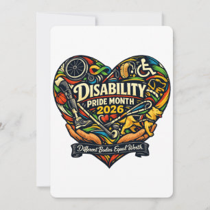 Herzlicher Disability Pride Month 2026 Grußkarte Karte