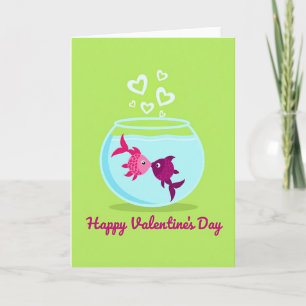 Herzlicher Fisch-Kuss Valentinstagskarte Karte