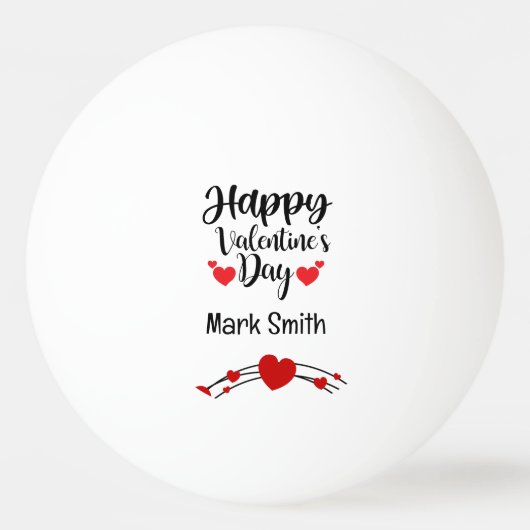 Herzlicher Glückwunsch valentine;s Day for Player  Tischtennisball (Vorderseite)