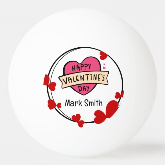 Herzlicher Glückwunsch valentine;s Day for Player Tischtennisball (Vorderseite)