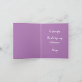 Herzlicher Glückwunsch Valentinstag auf lila Feiertagskarte (Innenseite)