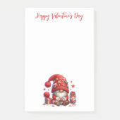 Herzlicher Gnome: Valentinstag Freude Post-it Klebezettel (Vorderseite)