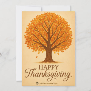 Herzlicher Herbstbaum Frohe Thanksgiving-Grußkarte Feiertagskarte