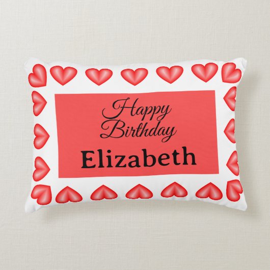 Herzlicher individuelle Name zum Geburtstag im Rec Dekokissen (Vorderseite)