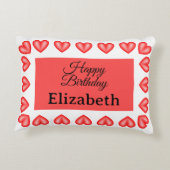 Herzlicher individuelle Name zum Geburtstag im Rec Dekokissen (Rückseite)