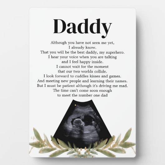 Herzlicher Keepsake zum expectant-Vater von Bump Fotoplatte (Vorderseite)