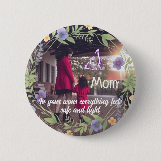 Herzlicher Mutter-Button-Pin Button (Vorderseite)