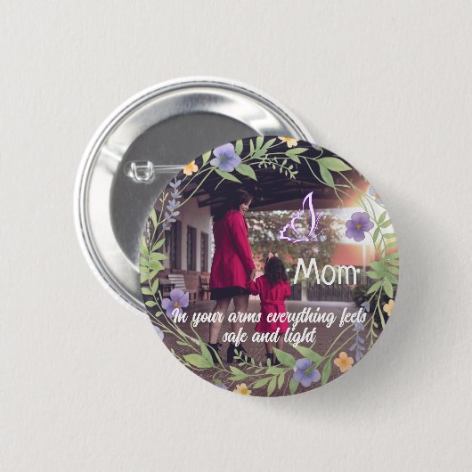 Herzlicher Mutter-Button-Pin Button (Vorne & Hinten)