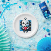 Herzlicher Roboter - spielerische, technisch Inspi Pappteller (Party)