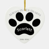Herzlicher Schwarz-Weiß-Pfotenabdruck-Tribut Keramik Ornament (Vorne)