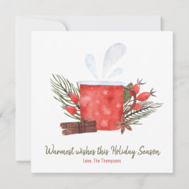 Herzlicher Urlaub wünscht Gemütliche Tasse Feiertagskarte