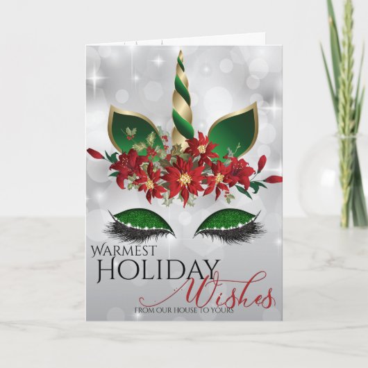 Herzlicher Urlaub wünscht magisches Einhorn Karte (Vorderseite)