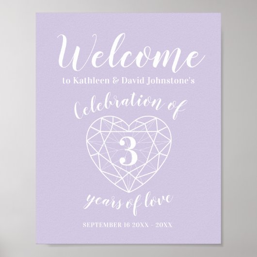 Herzlicher Willkommensgruß des 3. Jubiläums Poster (Vorne)