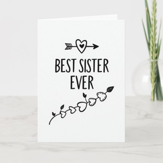 Herzliches Beste Schwester Aller Karte (Vorderseite)