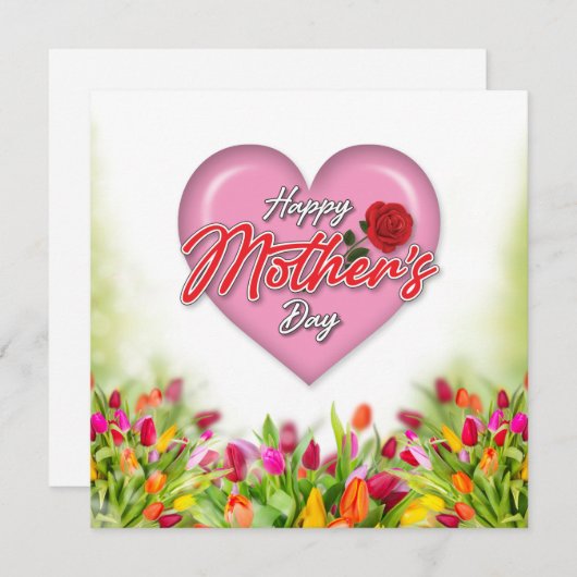 Herzliches elegantes Muttertagsdesign Feiertagskarte (Vorne/Hinten)