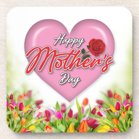 Herzliches elegantes Muttertagsdesign Getränkeuntersetzer (Vorderseite)
